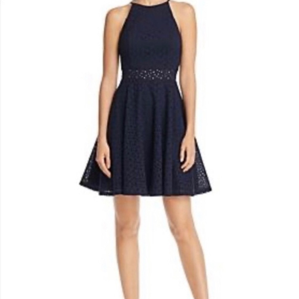 Aqua by Bloomingdales Navy Eyelet Sundress